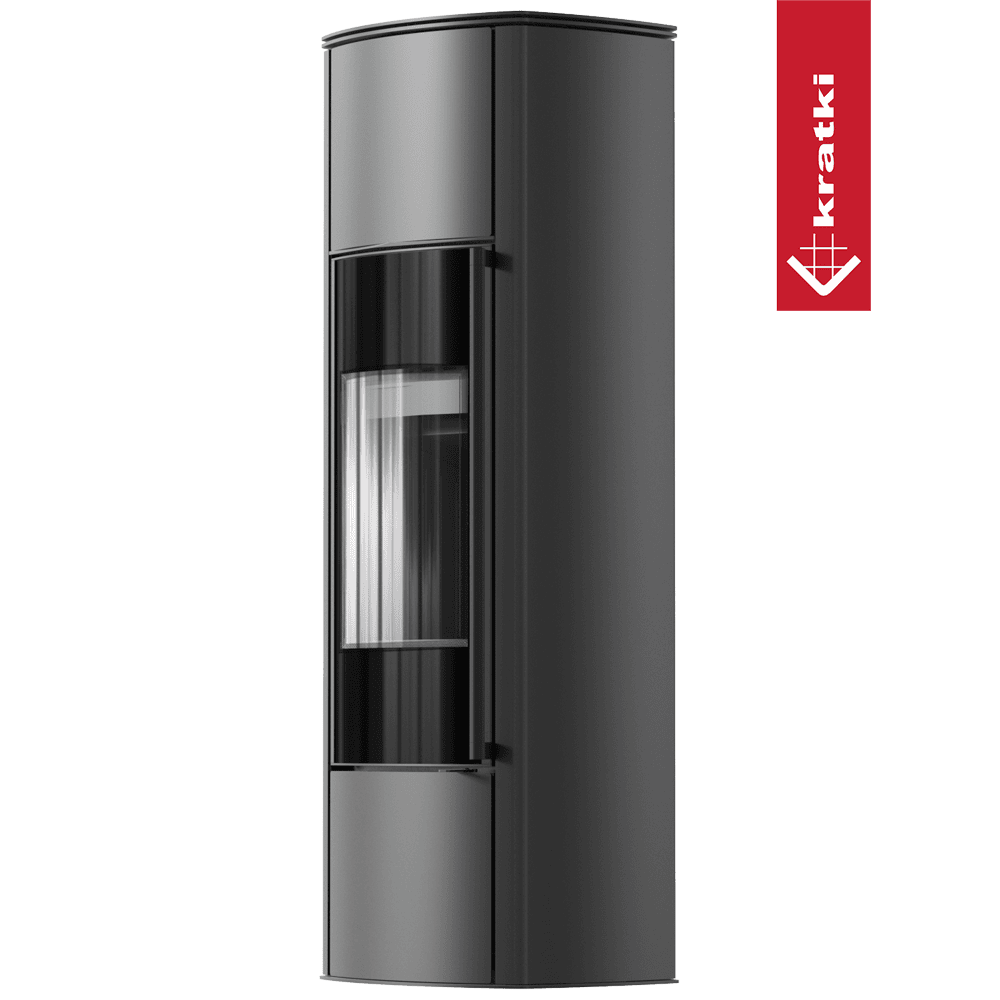 Kratki Freistehender Stahlofen KRATKI AB KRATKI ENYO R Hoch 5,5 kW Ø 100/150 schwarz Verkleidung