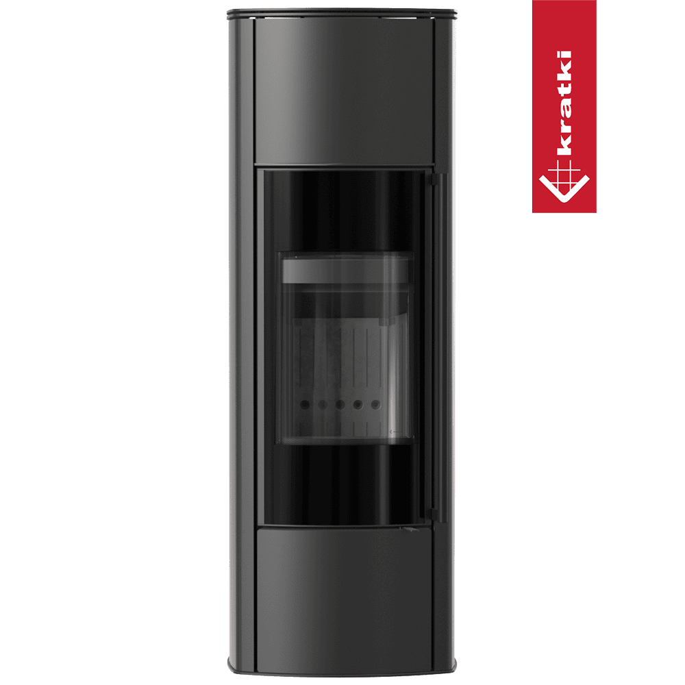 Kratki Freistehender Stahlofen KRATKI AB KRATKI ENYO R Hoch 5,5 kW Ø 100/150 schwarz Verkleidung