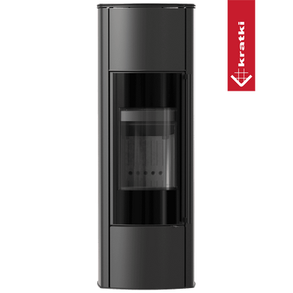 Kratki Freistehender Stahlofen KRATKI AB KRATKI ENYO R Hoch 5,5 kW Ø 100/150 schwarz Verkleidung