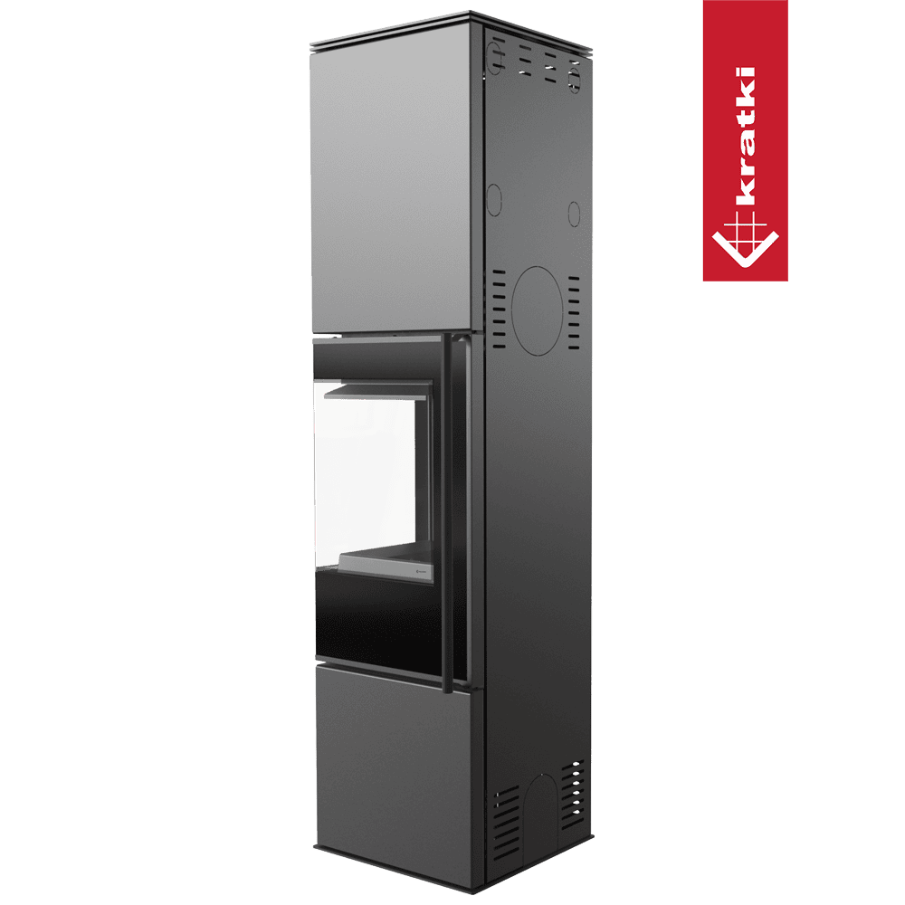 Kratki Kaminofen aus Stahl KRATKI REN/L links Ø 150 7 kW schwarz Verkleidung