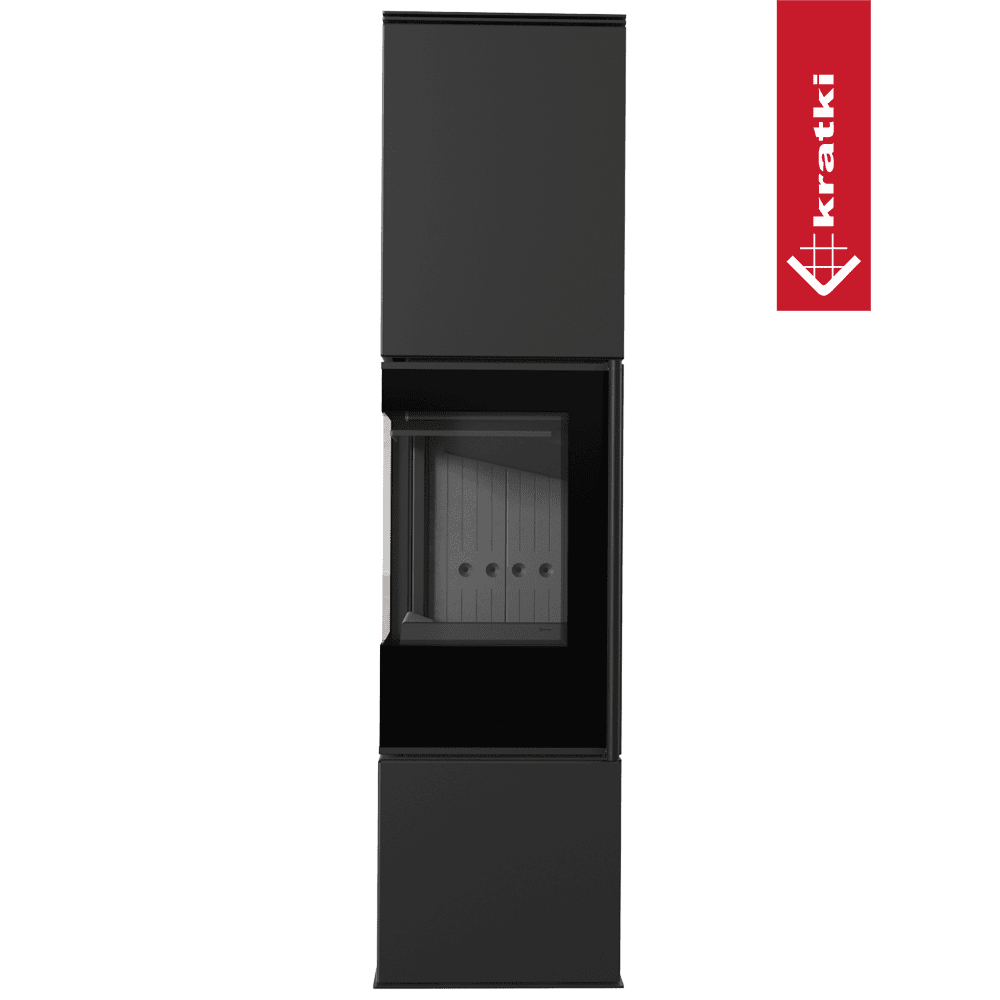 Kratki Kaminofen aus Stahl KRATKI REN/L links Ø 150 7 kW schwarz Verkleidung