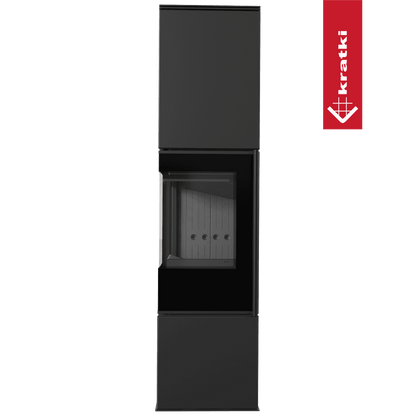 Kratki Kaminofen aus Stahl KRATKI REN/L links Ø 150 7 kW schwarz Verkleidung