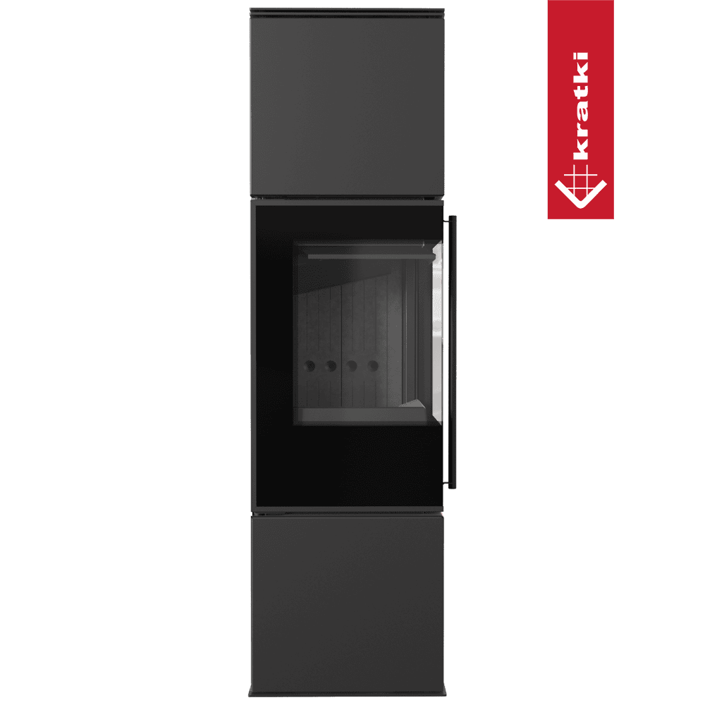 Kratki Kaminofen aus Stahl KRATKI REN/M links Ø 150 7 kW schwarz Verkleidung