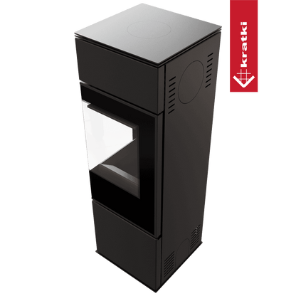 Kratki Kaminofen aus Stahl KRATKI REN/S rechts Ø 150 7 kW schwarz Verkleidung