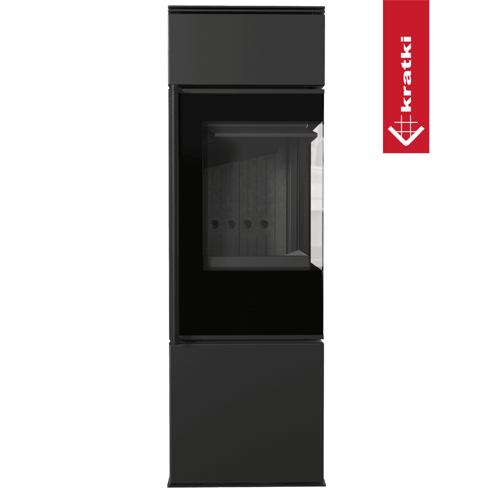 Kratki Kaminofen aus Stahl KRATKI REN/S rechts Ø 150 7 kW schwarz Verkleidung