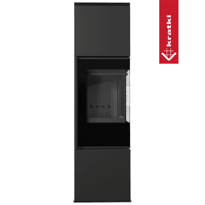 Kratki Kaminofen aus Stahl KRATKI REN/M rechts Ø 150 7 kW schwarz Verkleidung