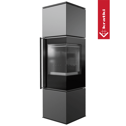 Kratki Kaminofen aus Stahl KRATKI REN/M rechts Ø 150 7 kW schwarz Verkleidung