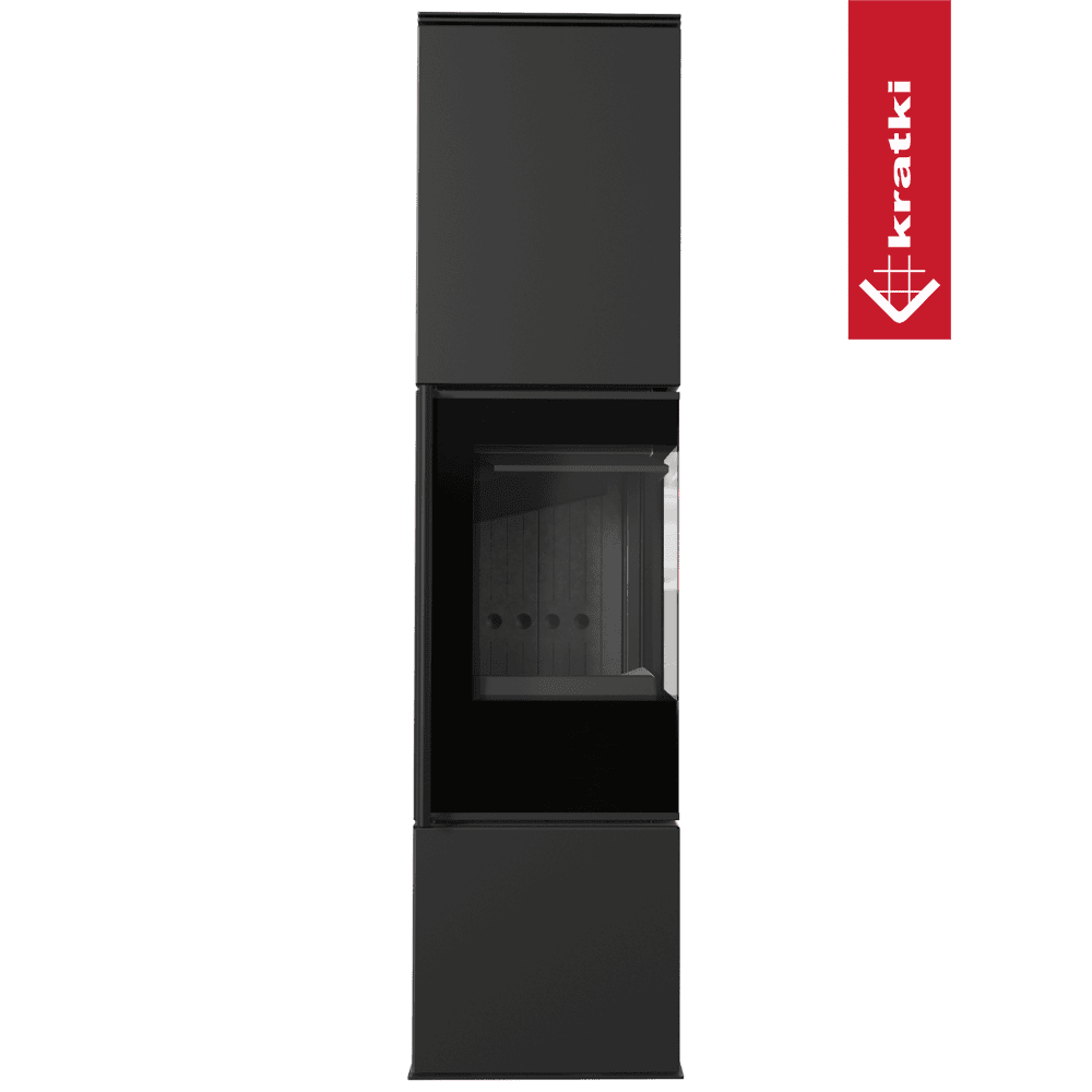 Kratki Kaminofen aus Stahl KRATKI REN/L rechts Ø 150 7 kW schwarz Verkleidung