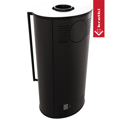 Kratki Kaminofen aus Stahl KRATKI ERIK Ø 150 5,5 kW schwarz Verkleidung