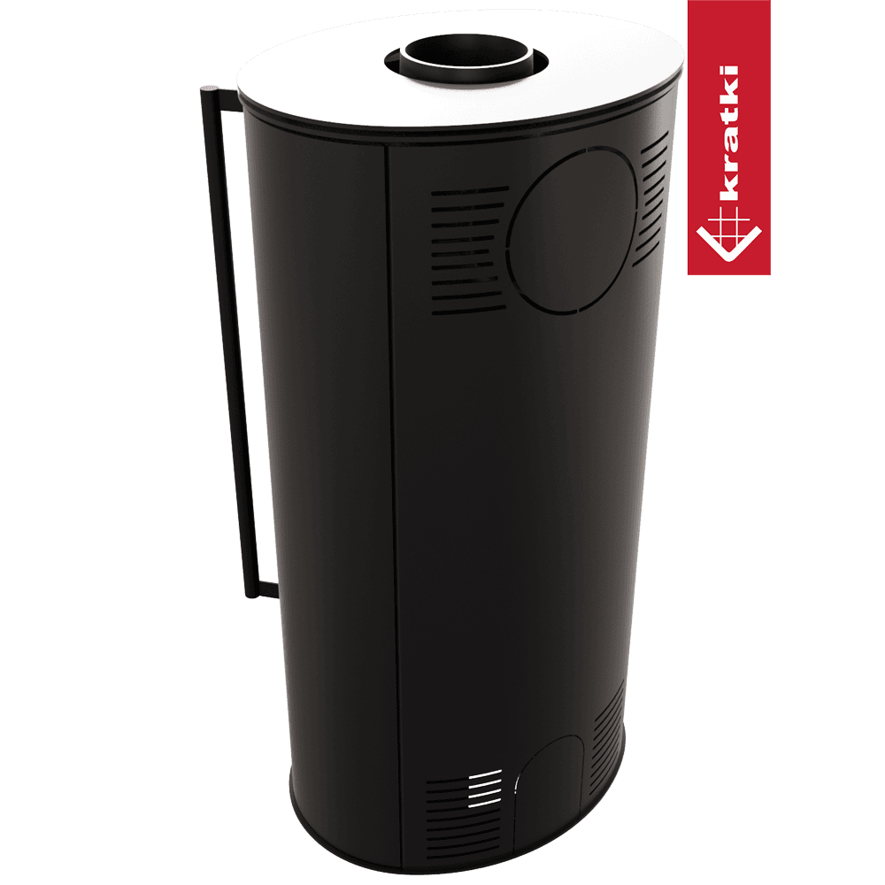 Kratki Kaminofen aus Stahl KRATKI ERIK Ø 150 5,5 kW mit Türfeder