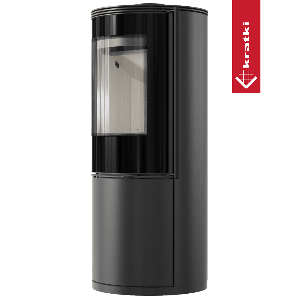 Kratki Kaminofen aus Stahl KRATKI SVEN Ø 150 7 kW mit Türfeder