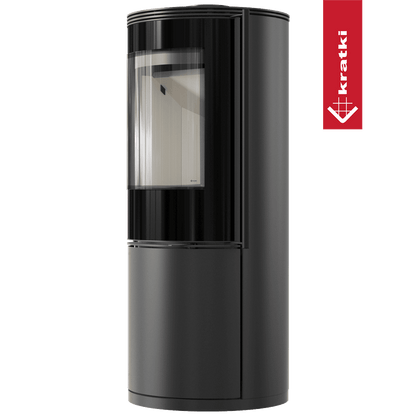 Kratki Kaminofen aus Stahl KRATKI SVEN Ø 150 7 kW mit Türfeder