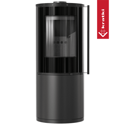 Kratki Kaminofen aus Stahl KRATKI SVEN Ø 150 7 kW schwarz Verkleidung