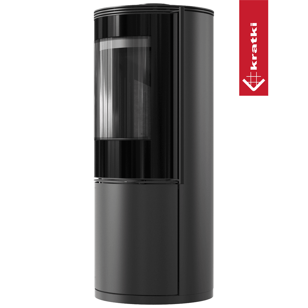 Kratki Kaminofen aus Stahl KRATKI SVEN Ø 150 7 kW schwarz Verkleidung