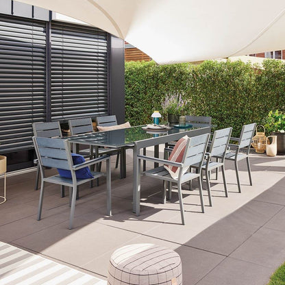 Home Deluxe Garten-Sitzgruppe ausziehbar SOL MADERA - 180/240 x 90 cm 10 Stühle