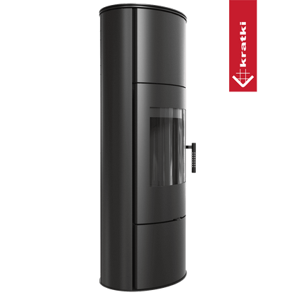 Kratki Kaminofen aus stahl KRATKI ROLLO Hoch Ø 150 7 kW schwarz Verkleidung