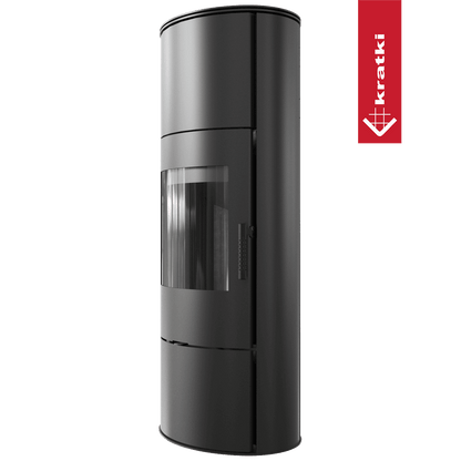 Kratki Kaminofen aus stahl KRATKI ROLLO Hoch Ø 150 7 kW schwarz Verkleidung