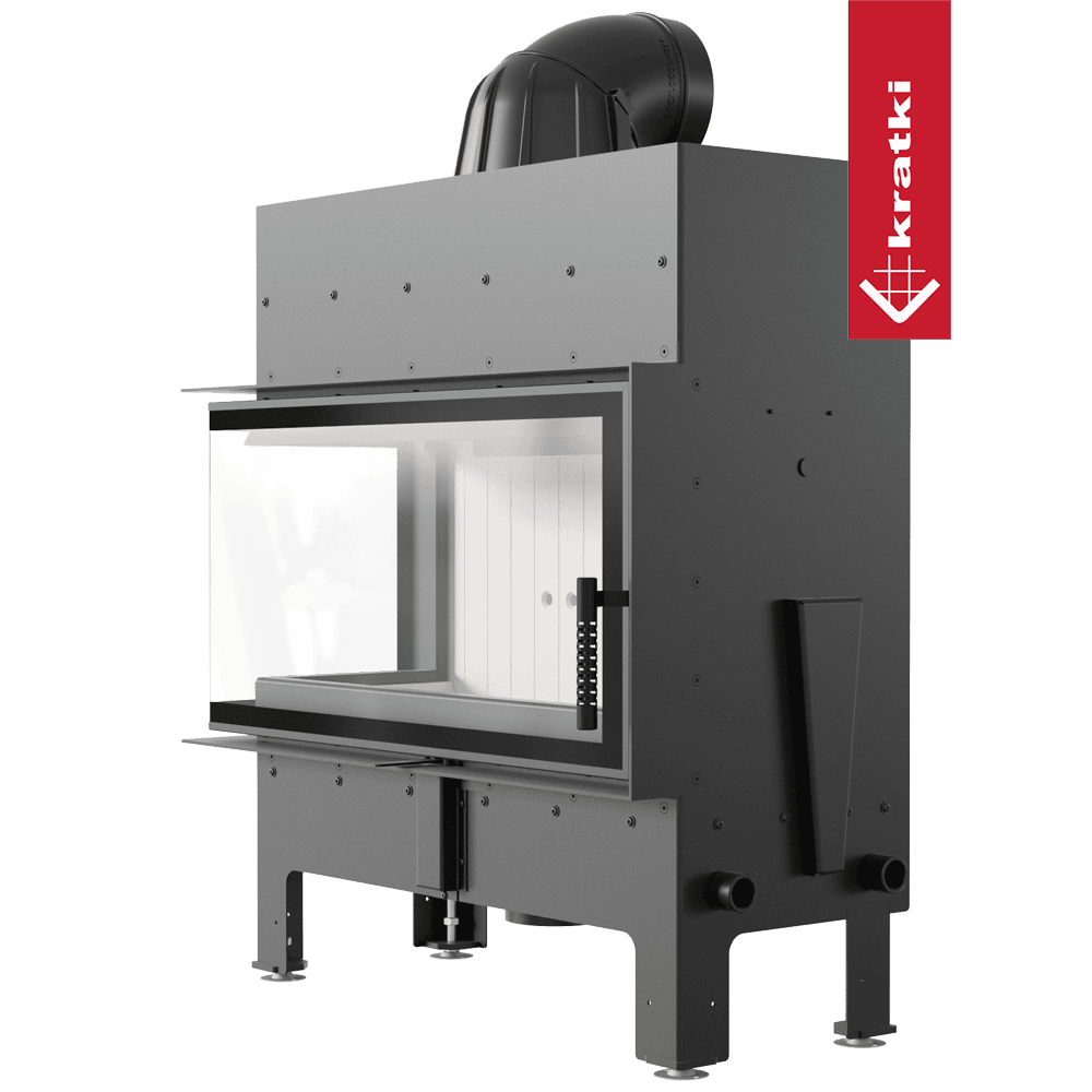 Kratki Kamineinsatz aus Stahl KRATKI FLOKI L links 12 kW Ø 200