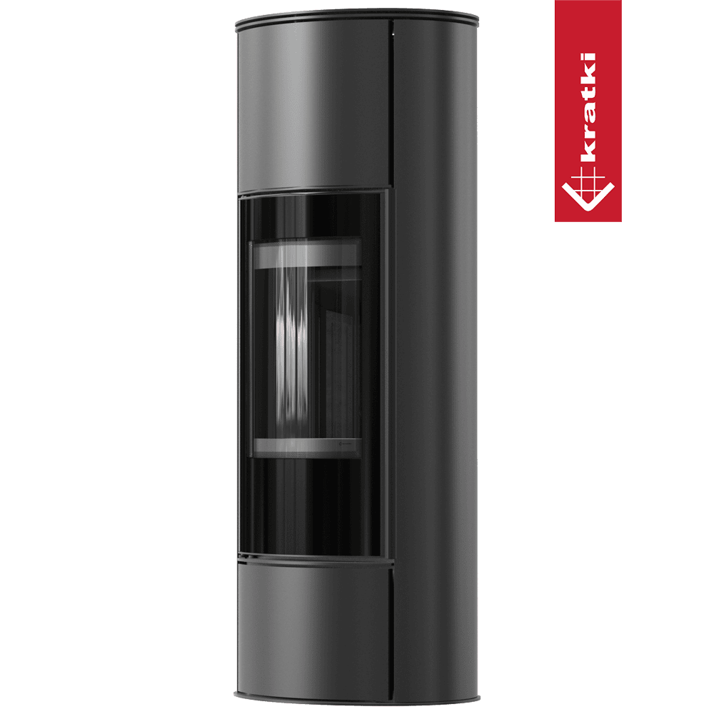 Kratki Kaminofen aus Stahl KRATKI ERIK Hoch Ø 150 5,5 kW schwarz Verkleidung