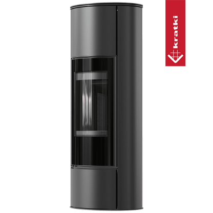 Kratki Kaminofen aus Stahl KRATKI ERIK Hoch Ø 150 5,5 kW schwarz Verkleidung