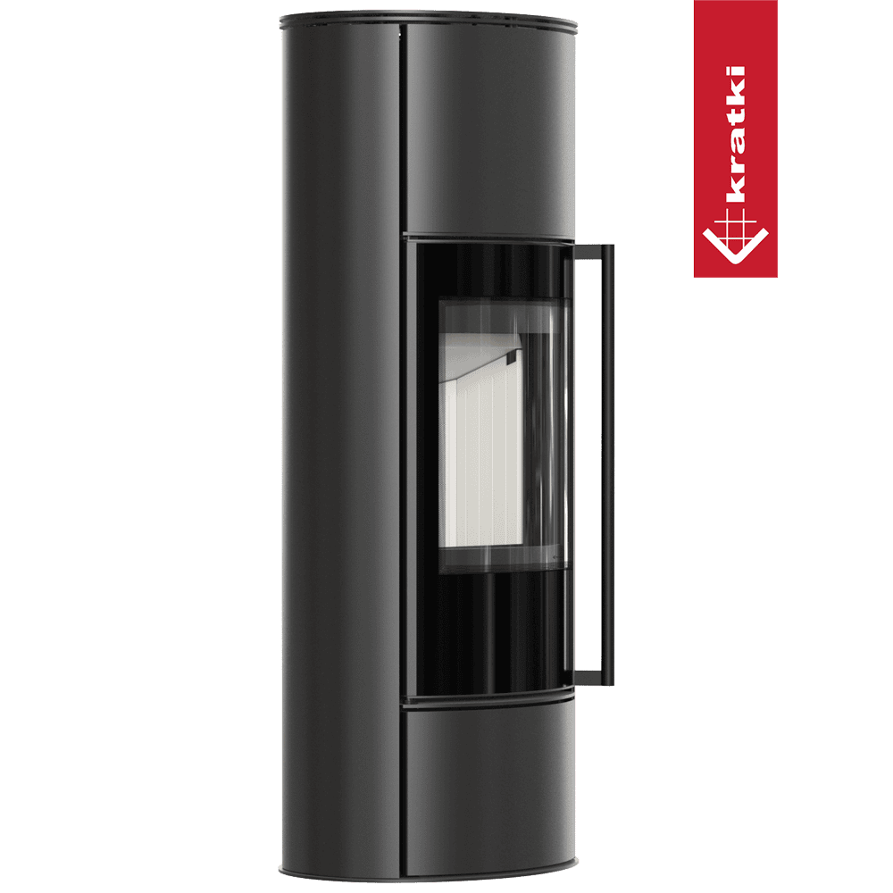 Kratki Kaminofen aus Stahl KRATKI ERIK Hoch Ø 150 5,5 kW mit Türfeder