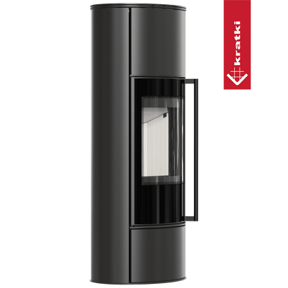 Kratki Kaminofen aus Stahl KRATKI ERIK Hoch Ø 150 5,5 kW mit Türfeder