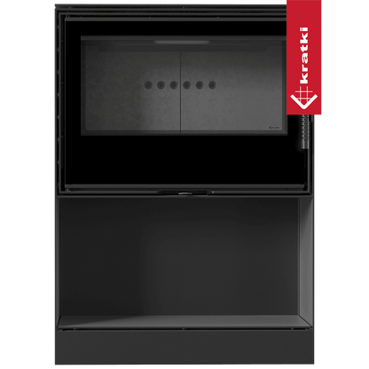Kratki Kaminofen aus Stahl KRATKI KARI 80 Ø 180 12 kW Platz für Holz schwarz Verkleidung
