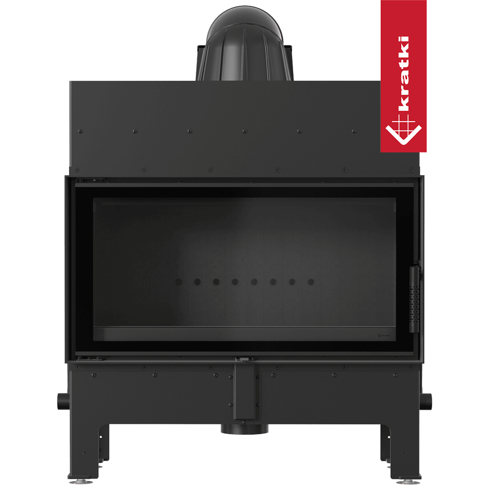 Kratki Kamineinsatz aus Stahl KRATKI FLOKI L 12 kW Ø 200 schwarz Verkleidung