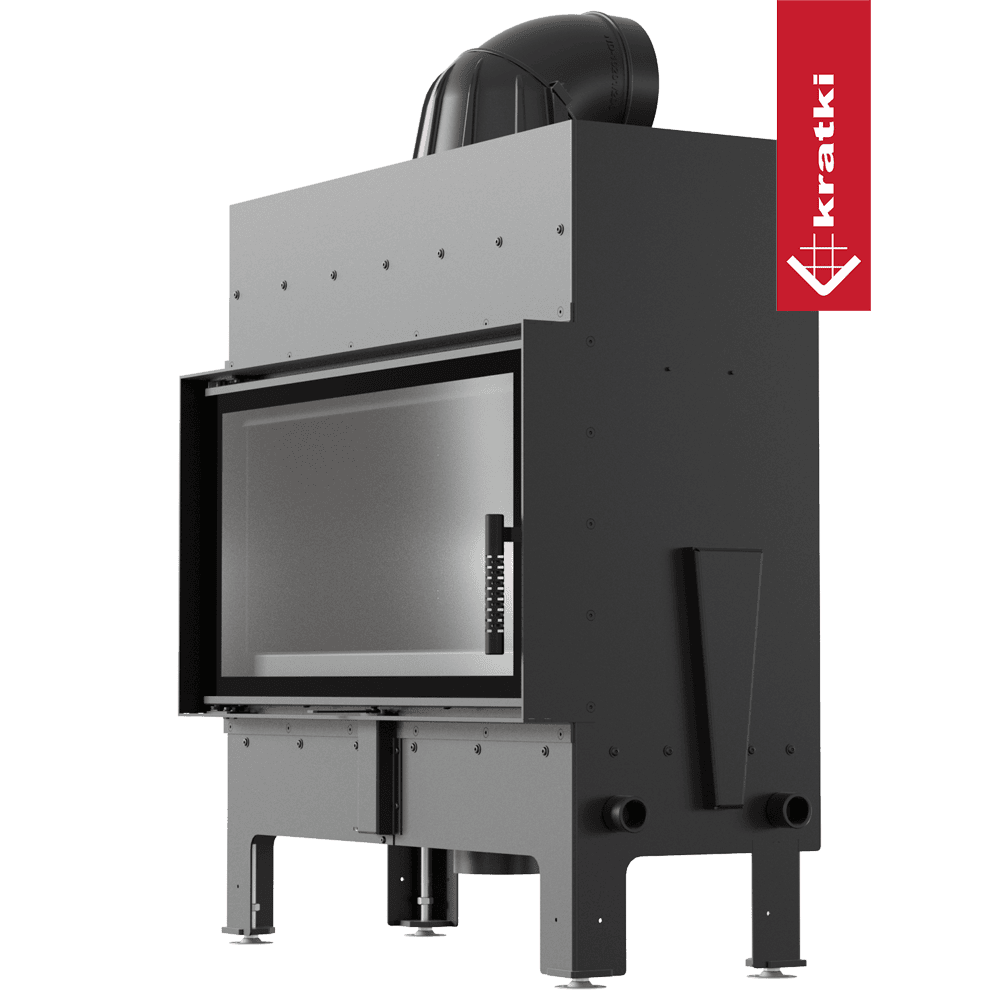 Kratki Kamineinsatz aus Stahl KRATKI FLOKI L 12 kW Ø 200 schwarz Verkleidung
