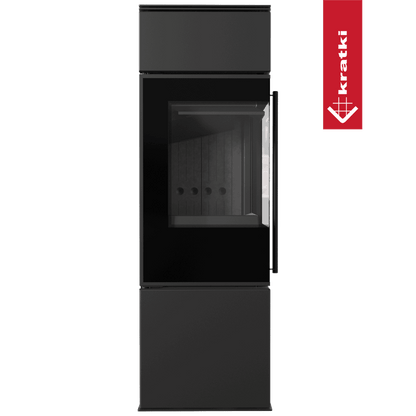 Kratki Kaminofen aus Stahl KRATKI REN/S links Ø 150 7 kW schwarz Verkleidung mit Türfeder