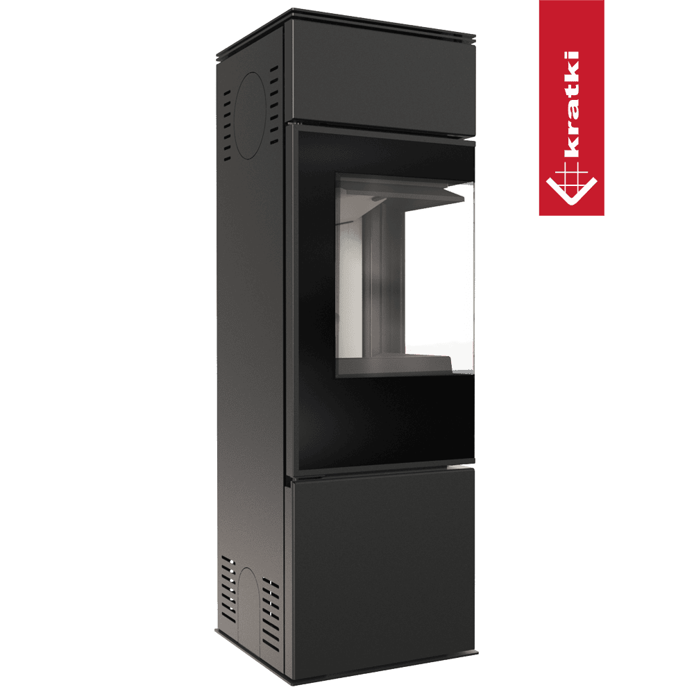 Kratki Kaminofen aus Stahl KRATKI REN/S links Ø 150 7 kW mit Türfeder
