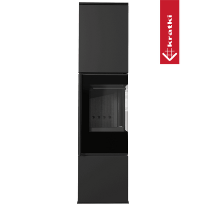 Kratki Kaminofen aus Stahl KRATKI REN/L rechts Ø 150 7 kW schwarz Verkleidung mit Türfeder