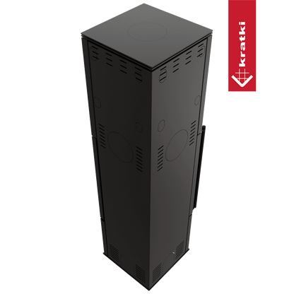 Kratki Kaminofen aus Stahl KRATKI REN/L rechts Ø 150 7 kW schwarz Verkleidung mit Türfeder