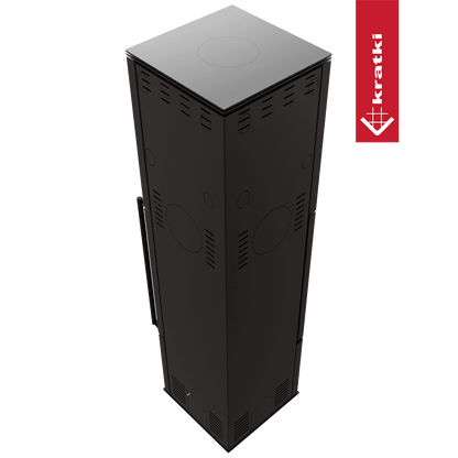 Kratki Kaminofen aus Stahl KRATKI REN/L links Ø 150 7 kW schwarz Verkleidung mit Türfeder