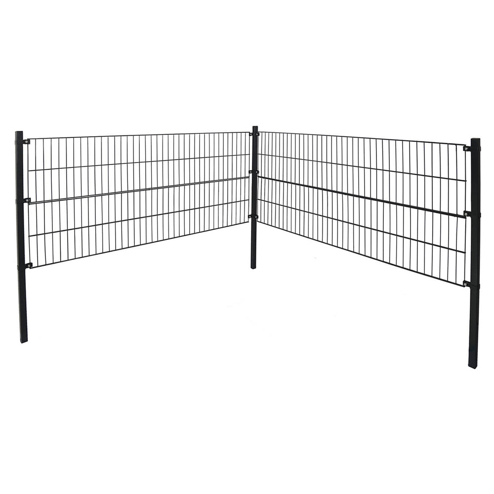 Home Deluxe Doppelstabmattenzaun inkl. Eckpfosten MORATA Anthrazit / Grün - 200 cm x 16 m ohne Eckpfosten