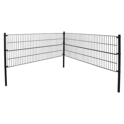 Home Deluxe Doppelstabmattenzaun inkl. Eckpfosten MORATA Anthrazit / Grün - 200 cm x 16 m ohne Eckpfosten