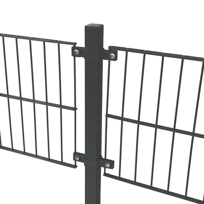 Home Deluxe Doppelstabmattenzaun inkl. Eckpfosten MORATA Anthrazit / Grün - 200 cm x 16 m ohne Eckpfosten