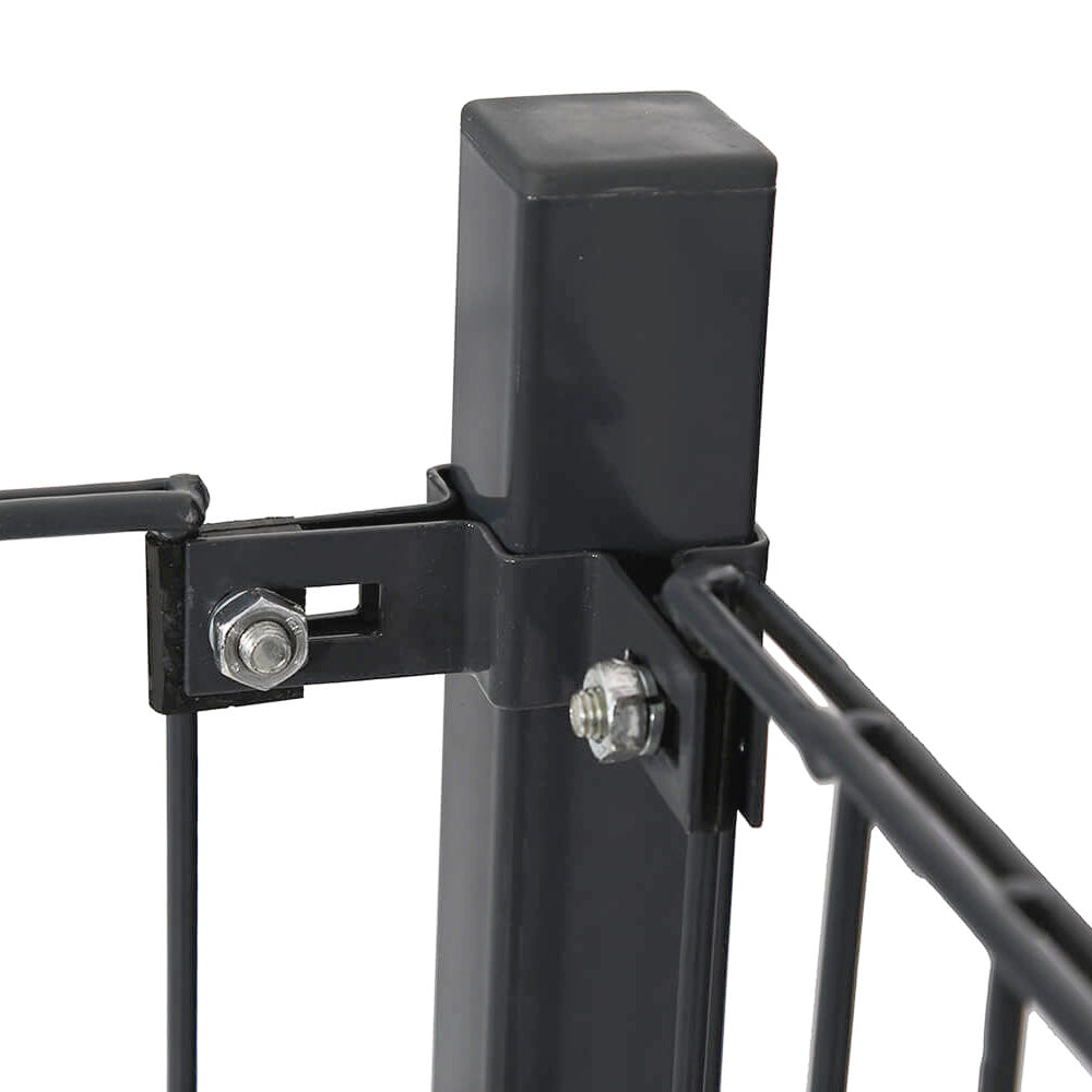 Home Deluxe Doppelstabmattenzaun inkl. Eckpfosten MORATA Anthrazit / Grün - 200 cm x 16 m ohne Eckpfosten