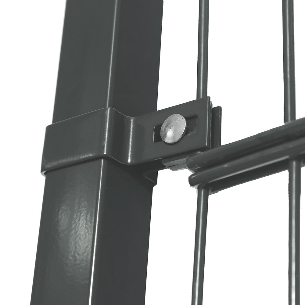 Home Deluxe Doppelstabmattenzaun inkl. Eckpfosten MORATA Anthrazit / Grün - 200 cm x 16 m ohne Eckpfosten