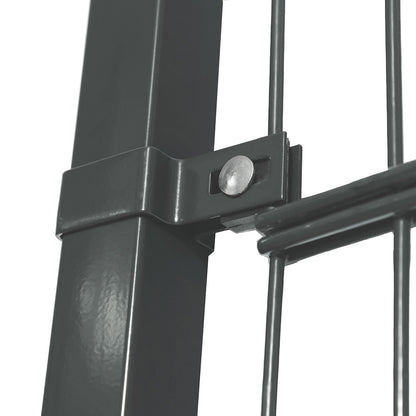 Home Deluxe Doppelstabmattenzaun inkl. Eckpfosten MORATA Anthrazit / Grün - 200 cm x 16 m ohne Eckpfosten