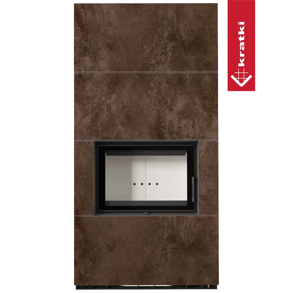 Kratki Kaminbausatz KRATKI FLOKI BOX 8 kW Ø 160 Quarzsinter OXIDE MORO mit Türfeder