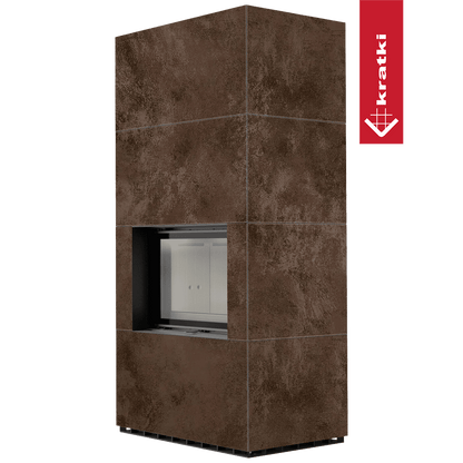 Kratki Kaminbausatz KRATKI FLOKI BOX 8 kW Ø 160 Quarzsinter OXIDE MORO mit Türfeder