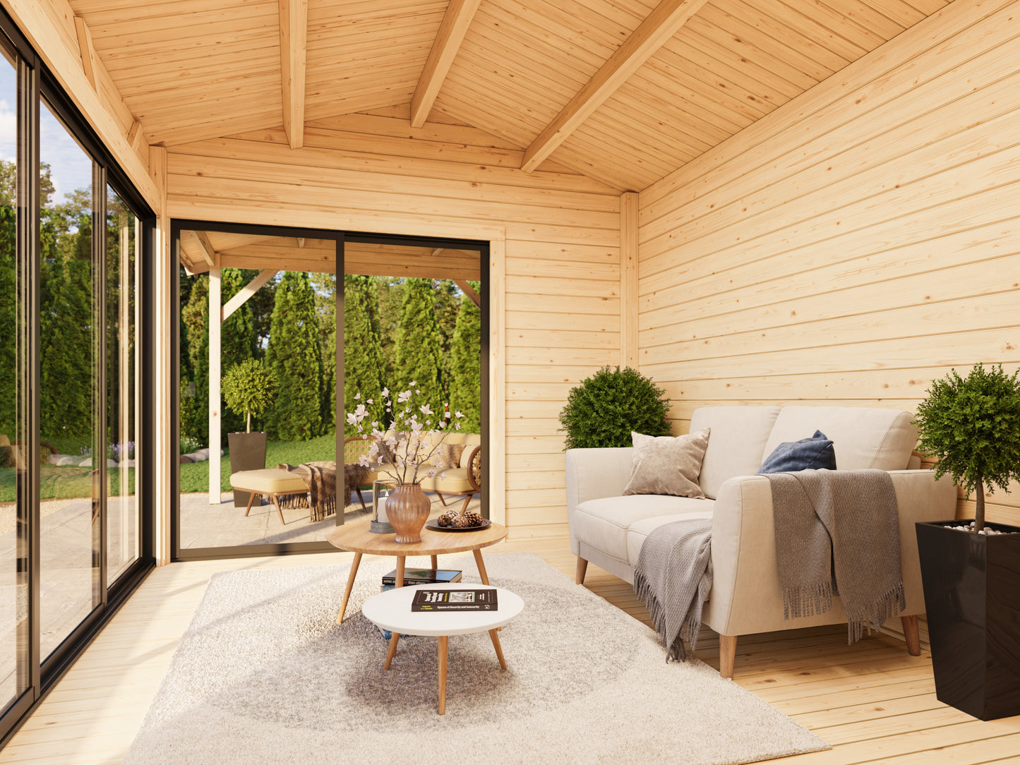 Palmako Amanda 11,2+7,8 m2 Slide - Naturbelassen