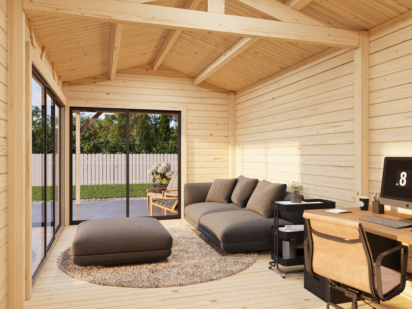 Palmako Amanda 17,1+7,8 m2 Slide - Naturbelassen