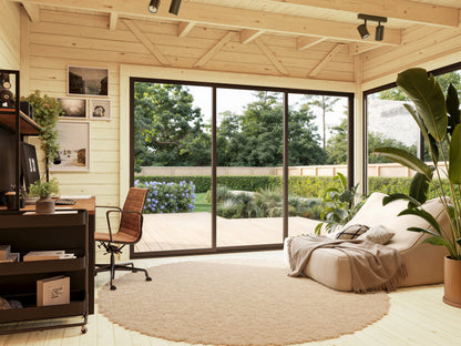 Palmako Andrea 15,2 m2 Slide - Lackiert dunkelgrau RAL7012 + anthrazit RAL7016