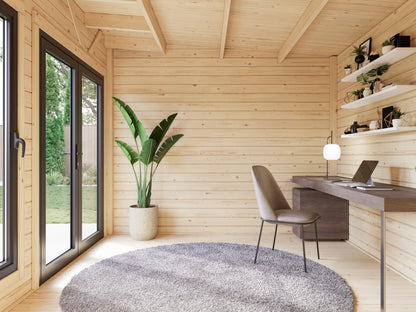 Palmako Aurelia 12,4 m2 - Lackiert hellgrau RAL7042 + anthrazit RAL7016