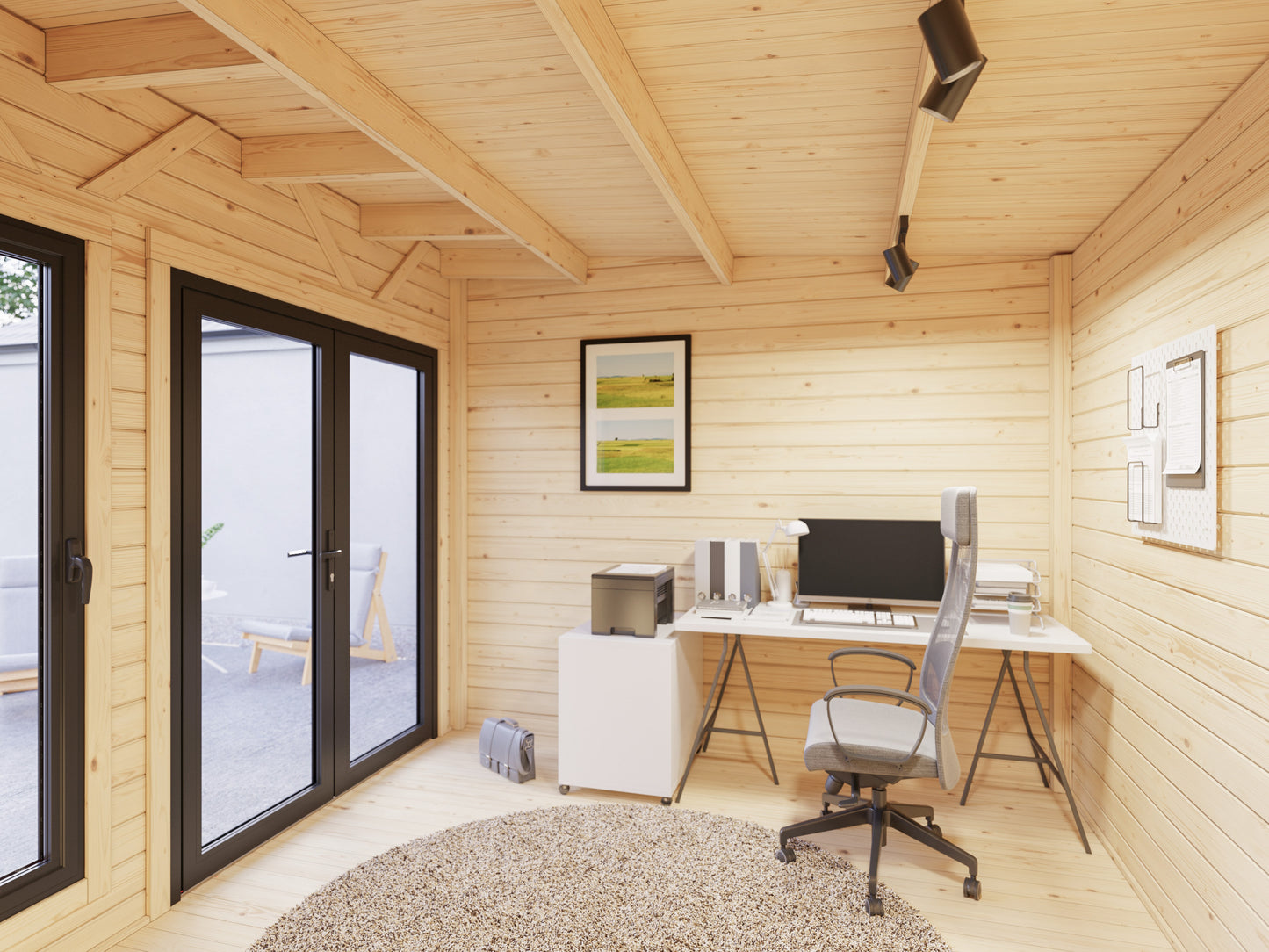 Palmako Aurelia 8,4 m2 - Lackiert weiß RAL9016 + anthrazit RAL7016