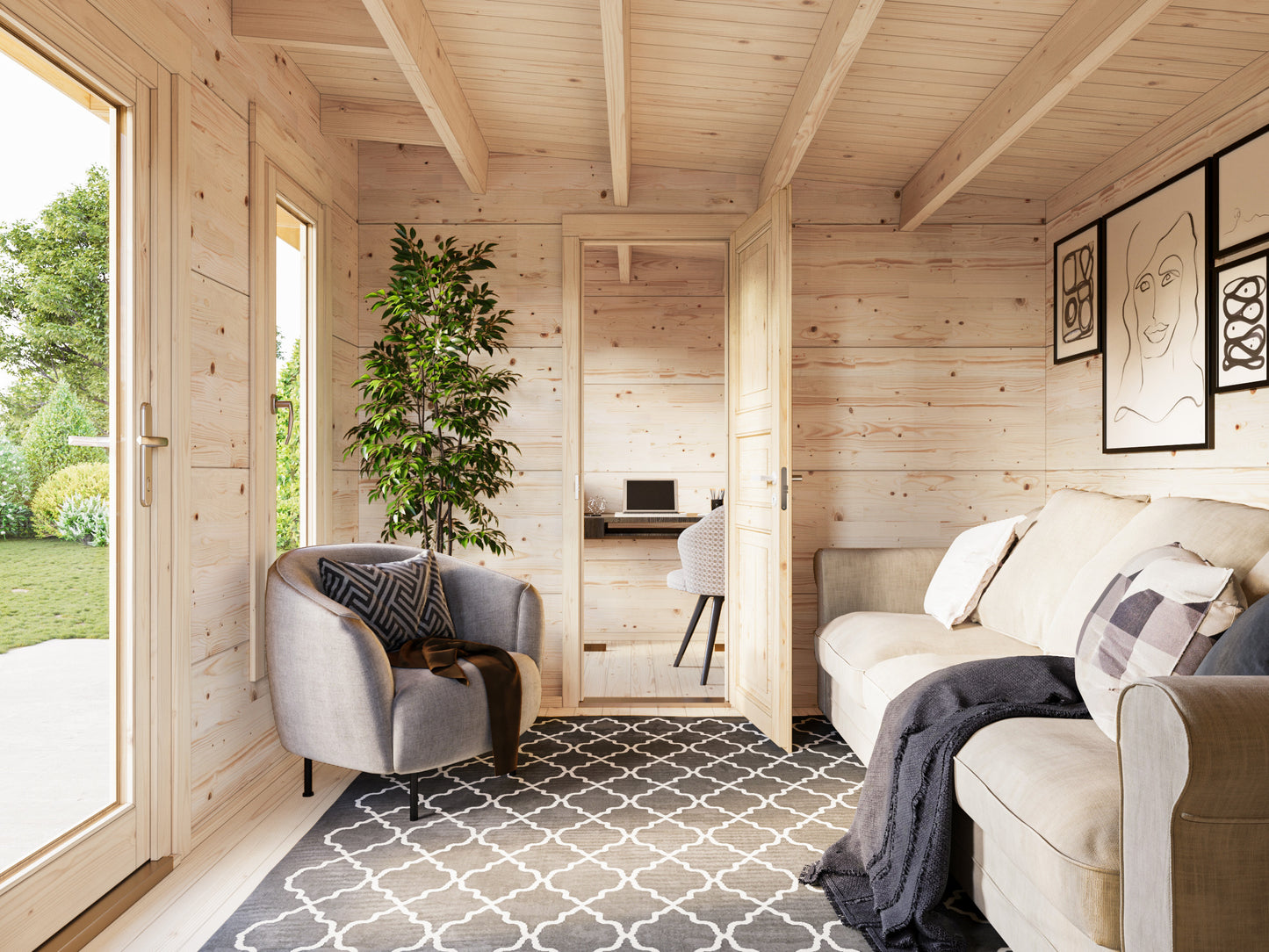 Palmako Grace 12,4+4,1 m2 - Naturbelassen