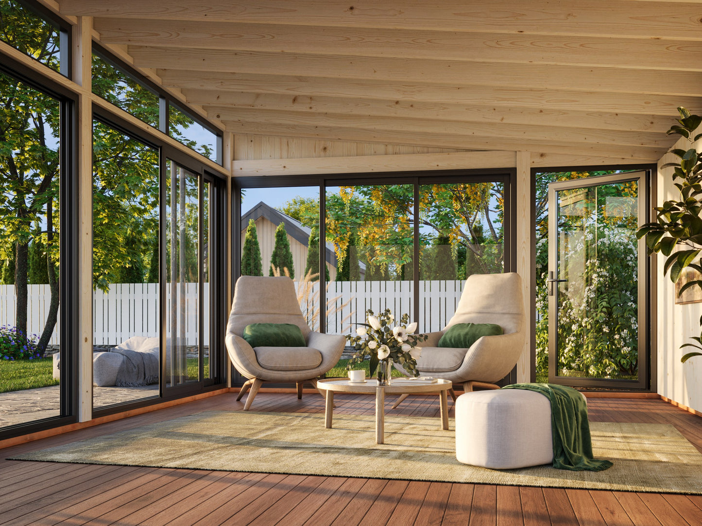 Palmako Saga 23,3 m2 Slide Plus - Lackiert dunkelgrau RAL7012
