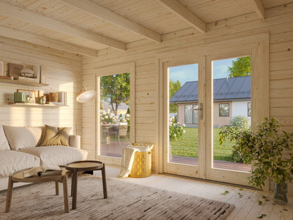 Palmako Heidi 11,7 m2 - Lackiert dunkelgrau RAL7012 + weiß RAL9016